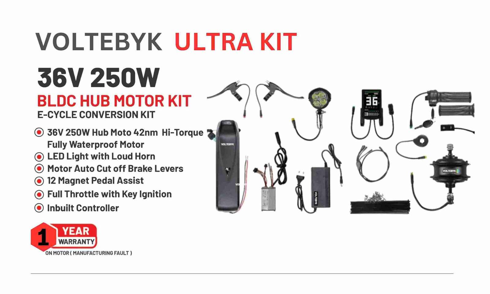Product Image 2 of Premium Ultra Conversion Kit with 10 AH Battery - electric kit from Voltebyk