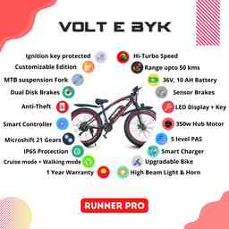 Thumbnail 7 of Runner Pro Electric Fat Bike | Blue - Electric from Voltebyk