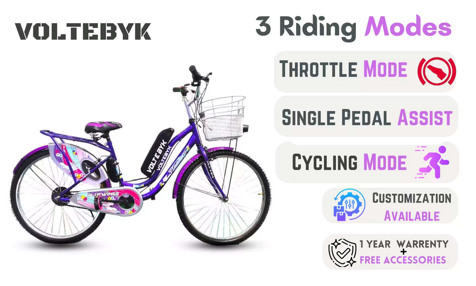 Product Image 4 of Voltebyk Girls Electric Bicycle - Electric from Voltebyk