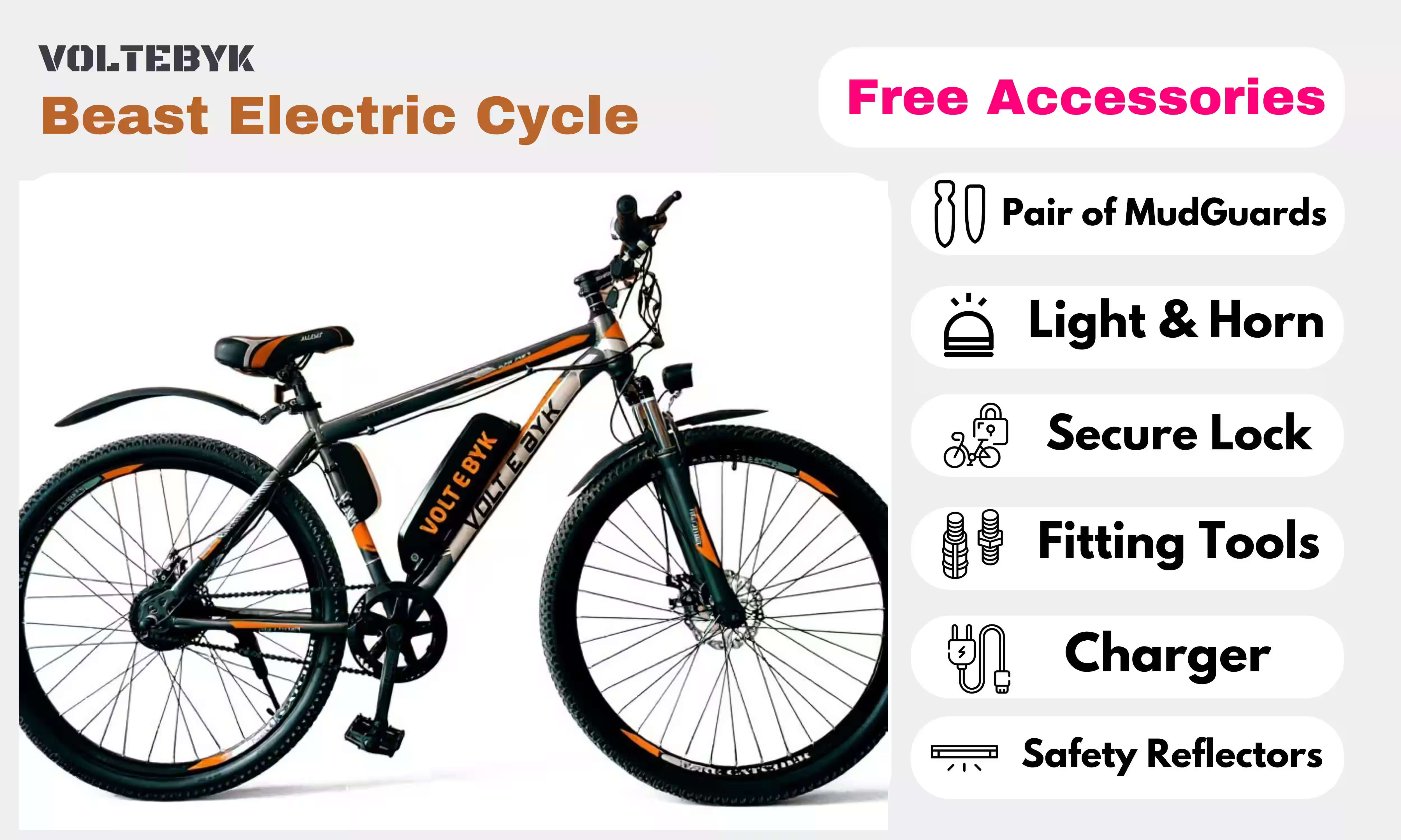 Bicycle specification detail 4 - Voltebyk Beast 24T Electric Cycle