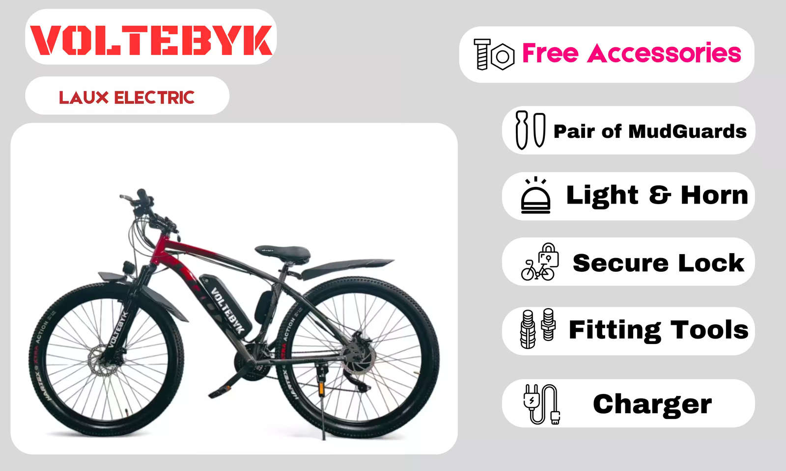 Product Image 4 of Laux Pro Electric Cycle 10 AH - Electric from Voltebyk
