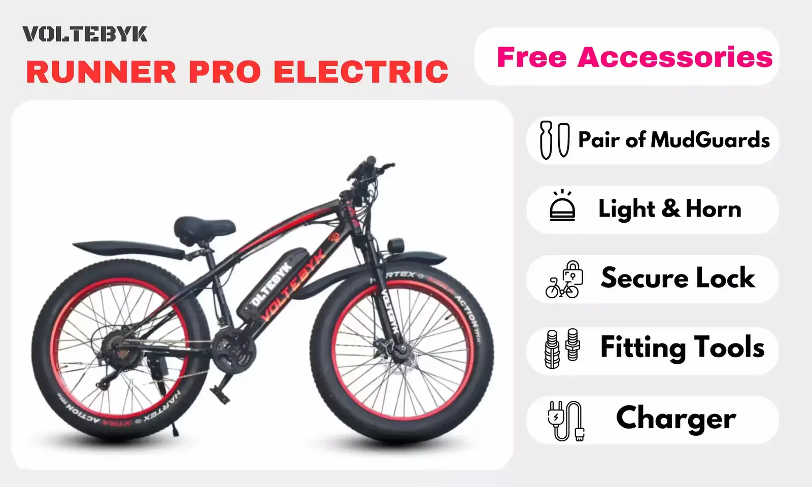 Product Image 5 of Runner Pro Electric FatBike 13 AH - Orange - Electric from Voltebyk